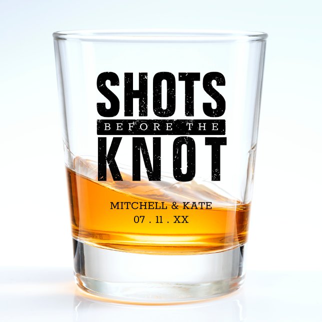 Copo De Shot Festa de Despedida de Solteira Antes do Nó (Shots Before the Knot Bachelorette Party Shot Glass)