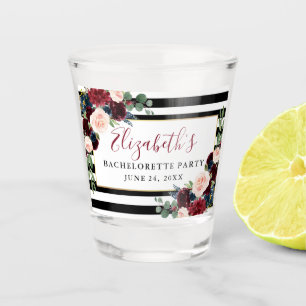Copo De Shot Festa de Despedida de Solteira com Listras Florais