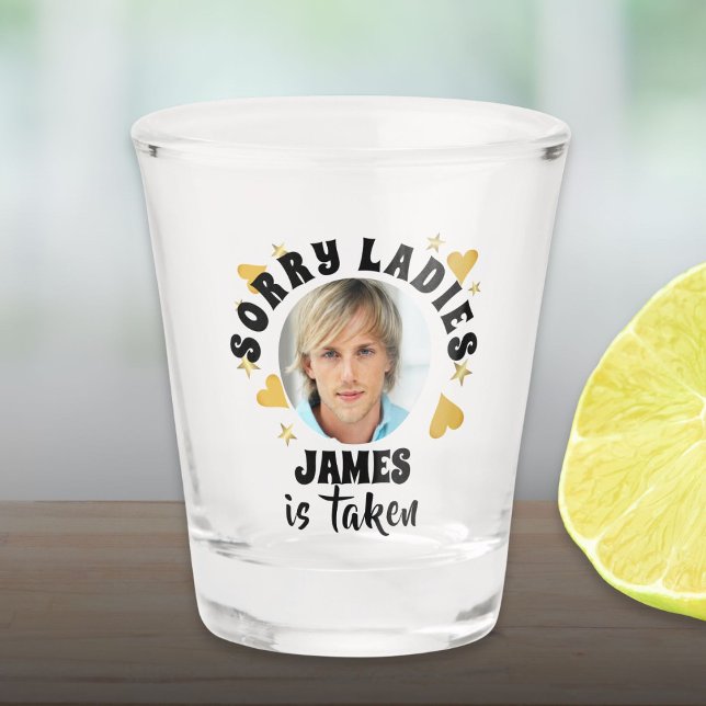 Copo De Shot Festa de Despedida de Solteira Personalizada com F (Personalized Bachelorette Party Grooms Face Photo Shot Glass)