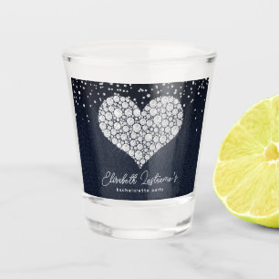 Copo De Shot Festa de Despedida de Solteira Trendy Heart Denim 