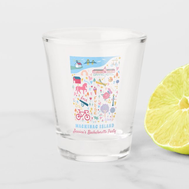 Copo De Shot Festa de Despedida em Mackinac Island Michigan (Frente)