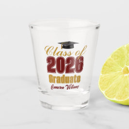 Copo De Shot Festa de Formatura Personalizada Marrom Dourado Tu