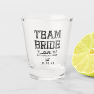 Copo De Shot Festa de solteira Collegiate Team Bride