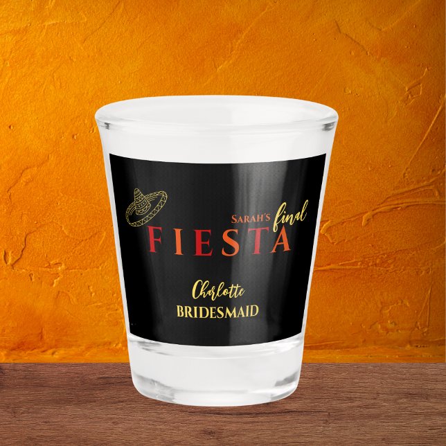 Copo De Shot Festa de solteira final Fiesta mexicana (final fiesta mexican sombrero bachelorette party shot glass)