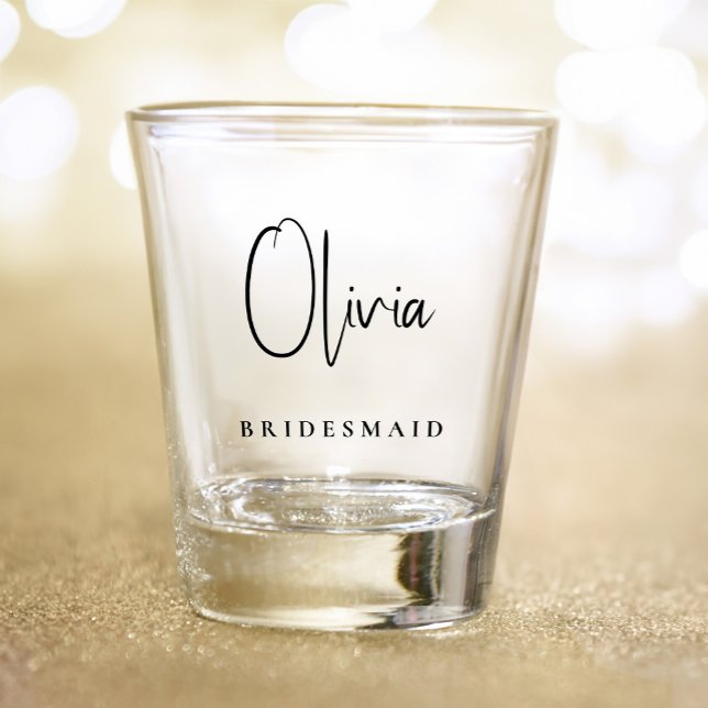 Copo De Shot Festa de solteira Personalizada Chic Bridesmaid (Criador carregado)