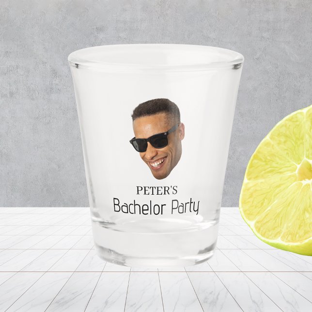 Copo De Shot Festa de Solteiro com Foto de Rosto Personalizada (Custom Face Photo Bachelor Party Shot Glass
)