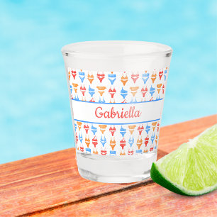 Copo De Shot Festa na Piscina da Praia Nome Personalizado Despe