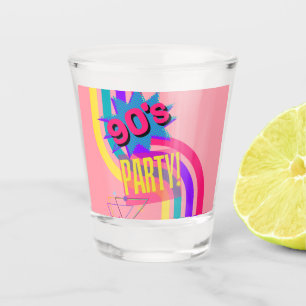 Copo De Shot Festa Retro dos Anos 90 Rosa Aniversário Nostálgic