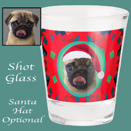 Copo De Shot Festa Verde Vermelho Seu Cão ou Foto de nosso Dach