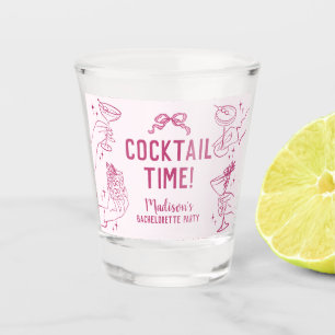 Copo De Shot Festas de Cocktail Rosa Favors Retro para Despedid