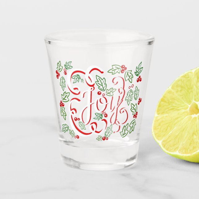 Copo De Shot Festivo Foliday Natal JOY Script (Frente)