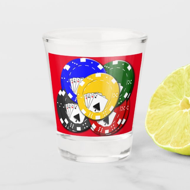 Copo De Shot Fichas de pôquer (Frente)