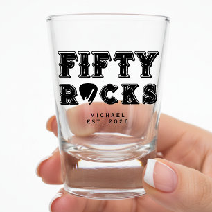 Copo De Shot Fifty Rocks Guitar Pick 50º Aniversário