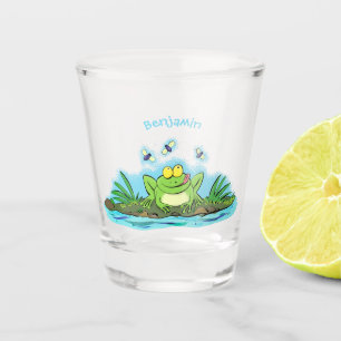 Copo De Shot Figura de desenho animado de sapo verde-esfomeado