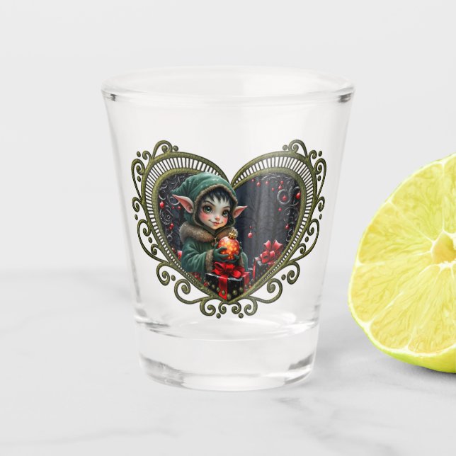 Copo De Shot Filha de elfo giro em Casaco verde (Frente)