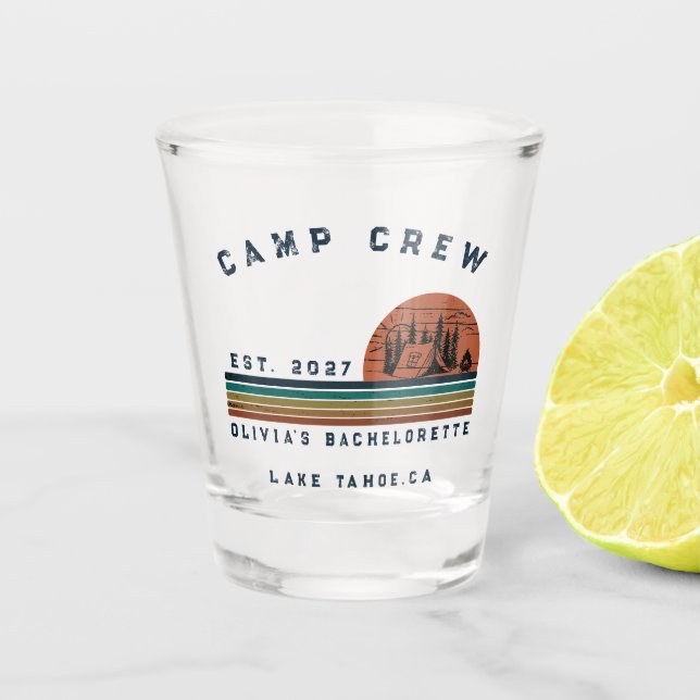 Copo De Shot Fim de Semana de Acampamento Personalizado Despedi (Frente)