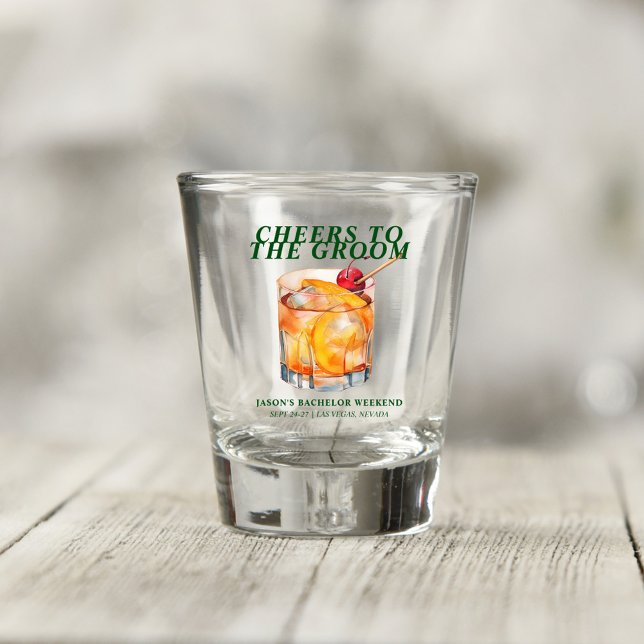 Copo De Shot Fim de Semana de Solteirão com Coquetel Old Fashio (Criador carregado)