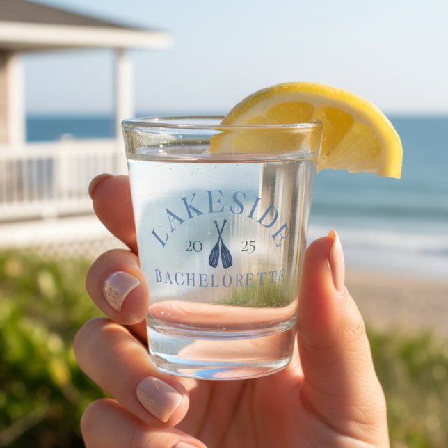 Copo De Shot Fim de Semana do Lago Clássico Bachelorette Girls (Kick back at the lake with this coastal Classic Lake Bachelorette Girls Weekend Shot Glass!)