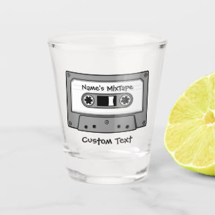 Copo De Shot Fita Cassete de Áudio da cinza