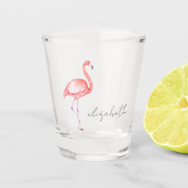 Copo De Shot Flamingo Cor-de-Água Rosa Personalizado