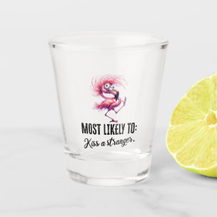 Copo De Shot Flamingo Engraçado Rosto para Festa