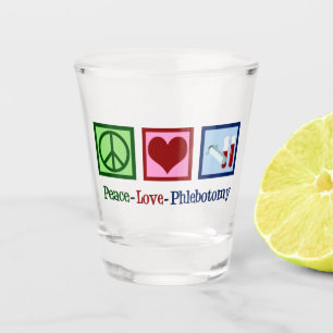 Copo De Shot Flebotomista de Paz e Amor Flebotomista
