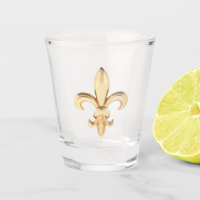 Copo De Shot Fleur de Lis Dourado 1 (Frente)