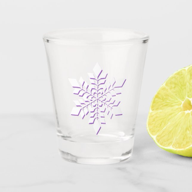 Copo De Shot Floco de neve branco sombreado em vermelho-violeta (Frente)