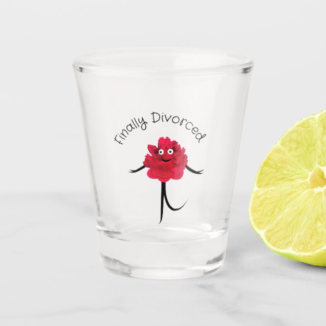 Copo De Shot Flor de pénia vermelha (Frente)