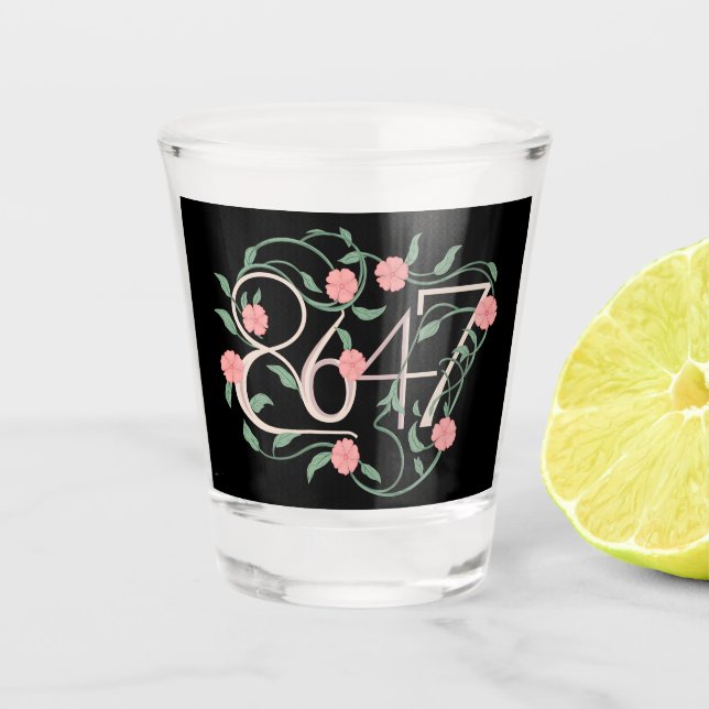 Copo De Shot Floral Sutil Anti Trump 8647 86 47 Boho (Frente)
