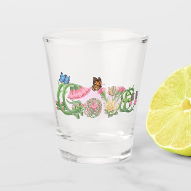 Copo De Shot Flores Amam  (Frente)