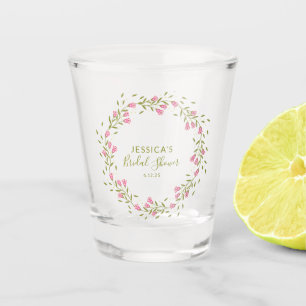 Copo De Shot Flores de Jardim Rosa Rústico Personalizadas para 