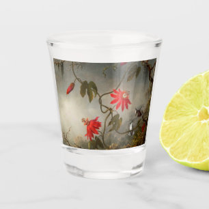 Copo De Shot Flores de Paixão com Pássaros Hummingbird