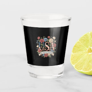 Copo De Shot Flores do Aniversário de 250 Anos da América EUA 2