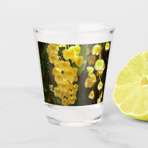 Copo De Shot Flores Tropicais das Orquídeas Amarelas