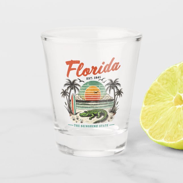 Copo De Shot Florida, The Sunshine State - Sunset Beach Scene (Frente)