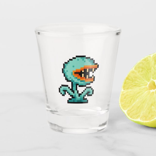 Copo De Shot Flytrap Retro de 8 bits (Frente)