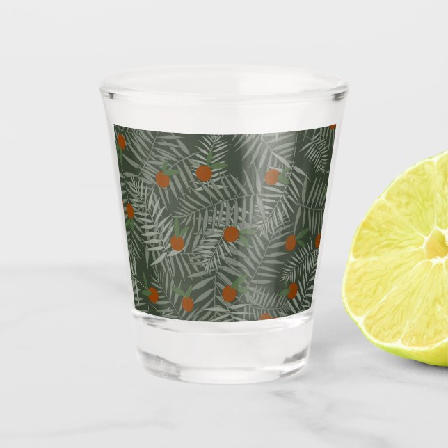 Copo De Shot Folhas de Palma e Laranjas (Frente)