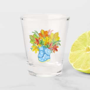 Copo De Shot Folhas de queda de pocas azuis