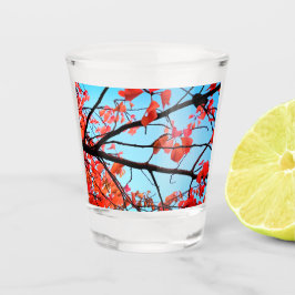 Copo De Shot Folhas vermelhas