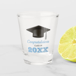 Copo De Shot Formando da Faculdade de Parabéns Azuis em Pó
