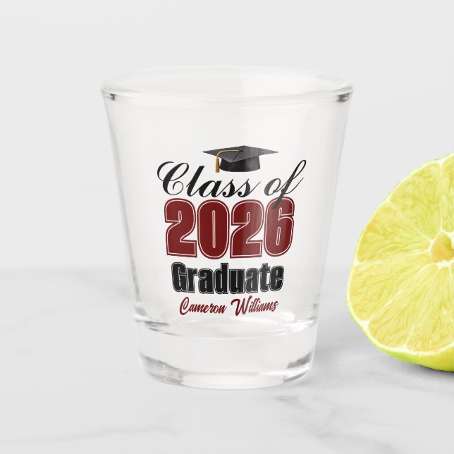 Copo De Shot Formatura Personalizada de 2026 em Marrom (Frente)