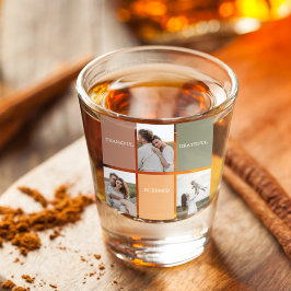 Copo De Shot Foto de Colagem da Família | Agradecido Grateful