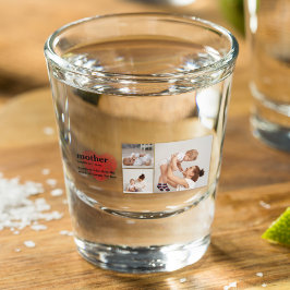 Copo De Shot Foto de Colagem Moderna e Presente Mãe do Coração 