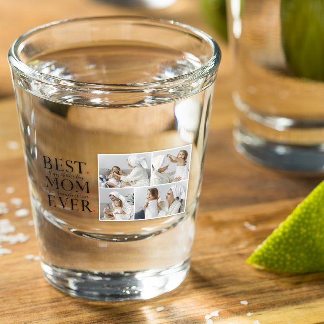 Copo De Shot Foto de Colagem Moderna Melhor Feliz dia de as mãe (Criador carregado)