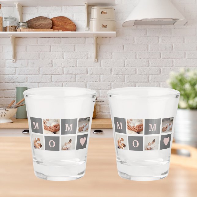 Copo De Shot Foto de Colagem Moderna Melhor Presente de Mãe Ros (Criador carregado)