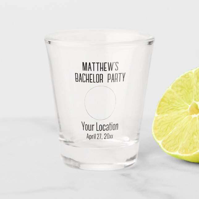 Copo De Shot Foto do Grupo de Favor do Casamento de Solteiro (Frente)