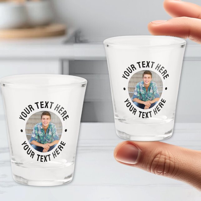 Copo De Shot Foto e Texto Personalizados (Personalized Photo And Text Shot Glass )