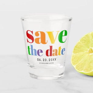 Copo De Shot Foto gay de letras coloridas, pontos e listras