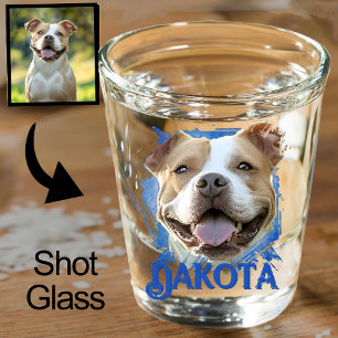Copo De Shot Foto personalizada do cão Pet Lover Pitbull do Gru